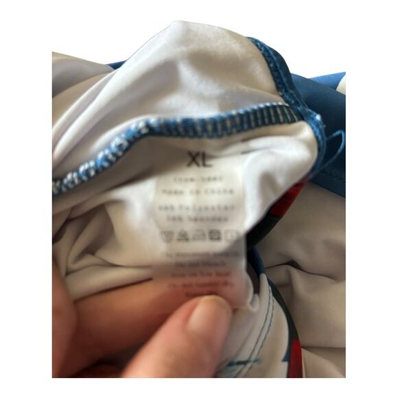 Halter Blue Floral One Piece Swimsuit Tummy Control Size XL - Picture 4 of 4